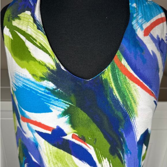 Tommy Bahama Lapis Wind Sleeveless Tank Top Size S Colorful Summer Abstract - Picture 2 of 9